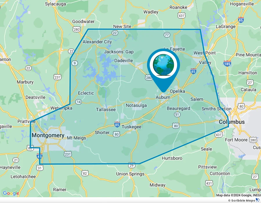 Enviro Green Service Area Map Alabama